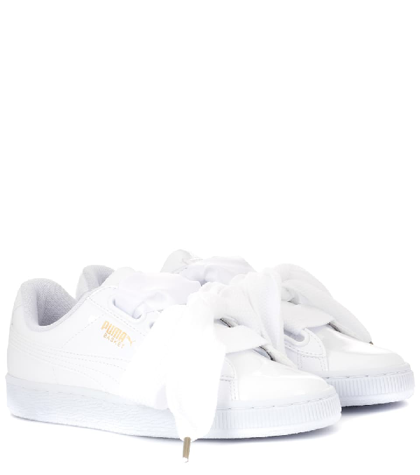 Puma Basket Heart Patent Sneakers In White | ModeSens