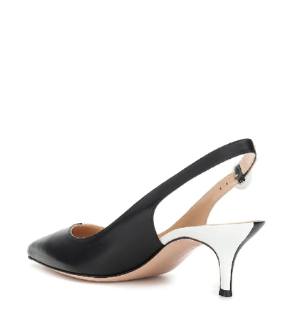 Shop Gianvito Rossi Anna Leather Slingback Pumps In Black