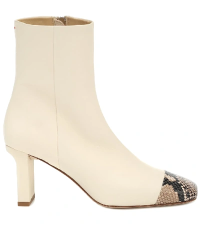 Shop Aeyde Belle Leather Ankle Boots In White
