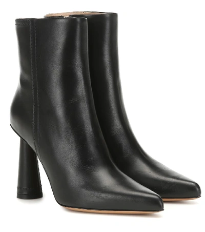 Shop Jacquemus Les Bottes Toula Leather Ankle Boots In Black