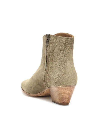 Shop Isabel Marant Dacken Suede Ankle Boots In Green