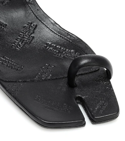 Shop Maison Margiela Tabi Leather Sandals In Black