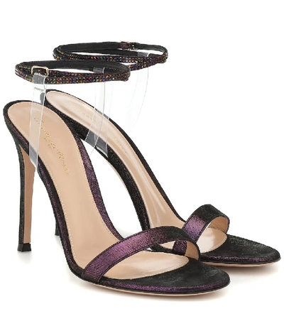 Shop Gianvito Rossi Pvc And Leather-trimmed Sandals In Black