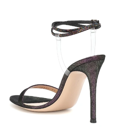 Shop Gianvito Rossi Pvc And Leather-trimmed Sandals In Black