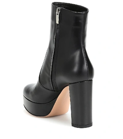 Shop Gianvito Rossi Leather Ankle Boots In Black