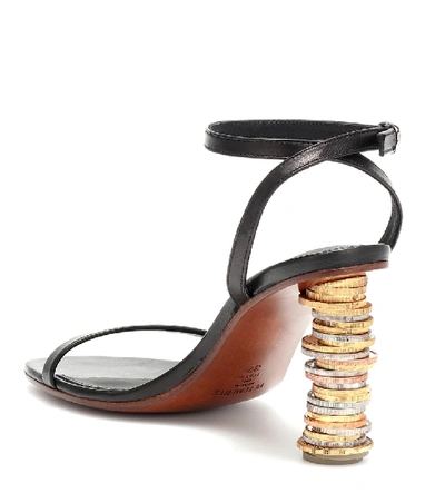 Shop Vetements Money Leather Sandals In Black