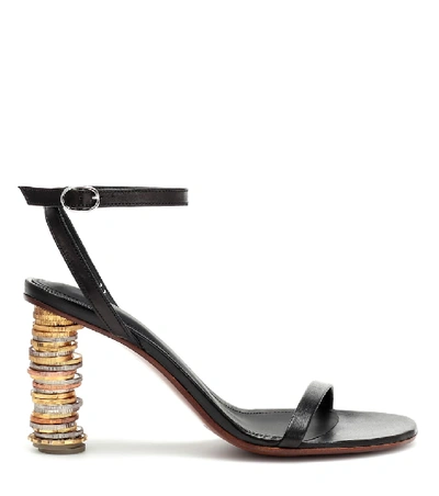 Shop Vetements Money Leather Sandals In Black