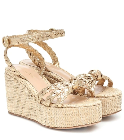 Shop Gianvito Rossi Kea Leather Platform Sandals In Gold