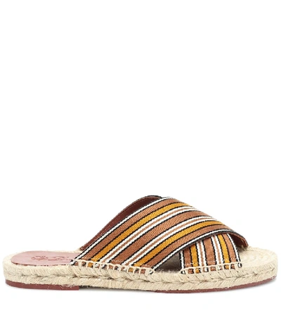 Shop Loro Piana The Suitcase Stripe Espadrille Sandals In Beige