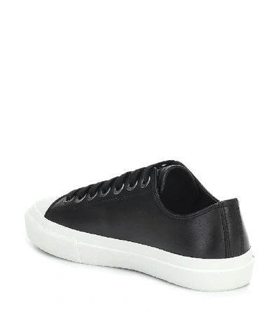 Shop Burberry Logo-print Leather Sneakers In Black