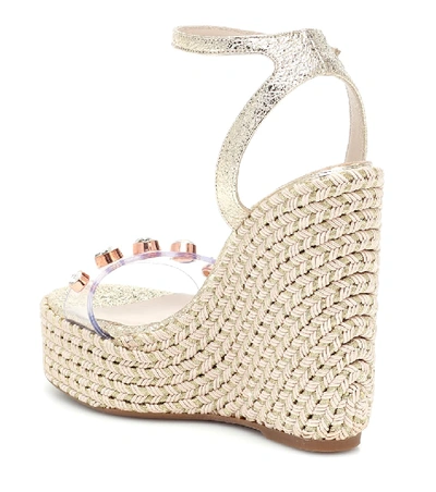 Shop Sophia Webster Dina Embellished Espadrilles In Metallic