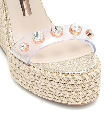 Shop Sophia Webster Dina Embellished Espadrilles In Metallic