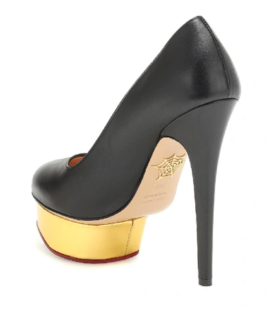 Shop Charlotte Olympia Dolly Leather Plateau Pumps In Black