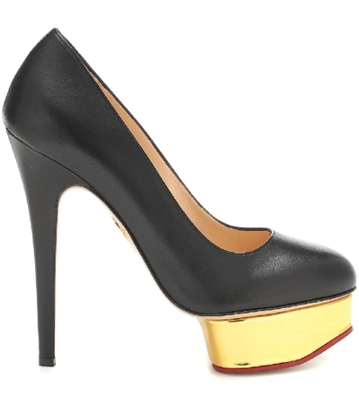 Shop Charlotte Olympia Dolly Leather Plateau Pumps In Black