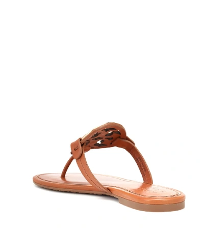 Shop Tory Burch Miller Leather Sandals In Brown