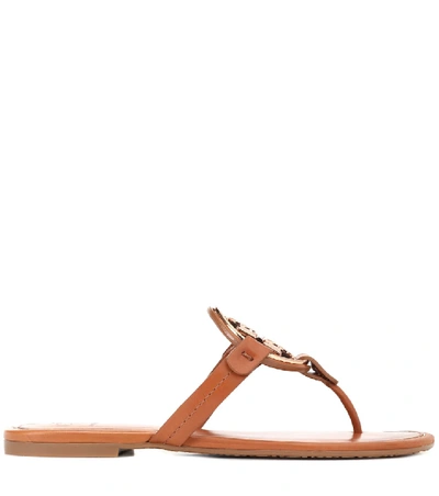 Shop Tory Burch Miller Leather Sandals In Brown