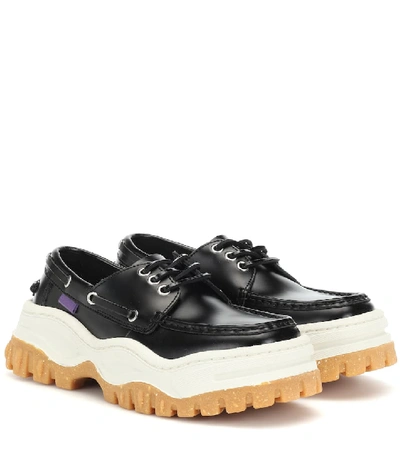 Shop Eytys Mykonos Leather Loafers In Black