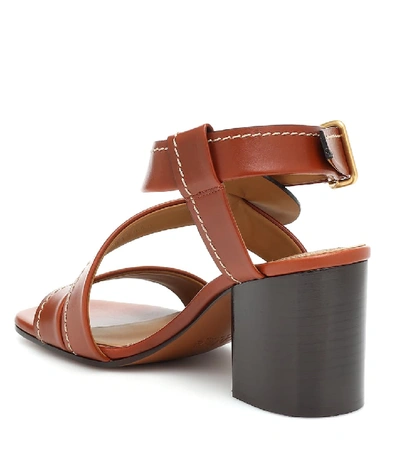Shop Chloé Candice Leather Sandals In Brown