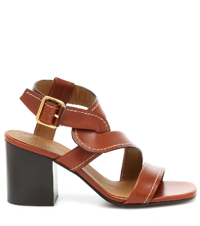 Shop Chloé Candice Leather Sandals In Brown