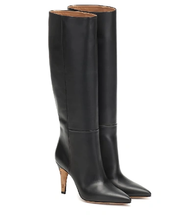 Shop Maison Margiela Leather Knee-high Boots In Black