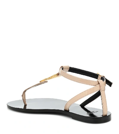 Shop Versace Virtus Leather Thong Sandals In Multicoloured