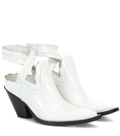 Shop Maison Margiela Patent Leather Ankle Boots In White