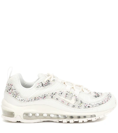 Nike Air Max 98 Lx Faux Leather-trimmed Embellished Pvc And Mesh Sneakers In  White | ModeSens