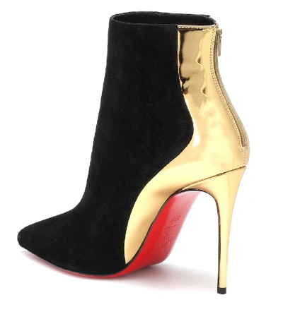 Shop Christian Louboutin Delicotte 100 Suede Ankle Boots In Black