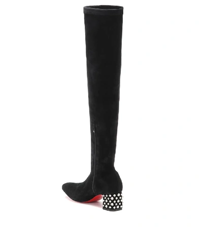 Shop Christian Louboutin Study Stretch 55 Suede Boots In Black