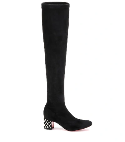 Shop Christian Louboutin Study Stretch 55 Suede Boots In Black