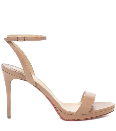 Shop Christian Louboutin Loubi Queen 100 Sandals In Beige