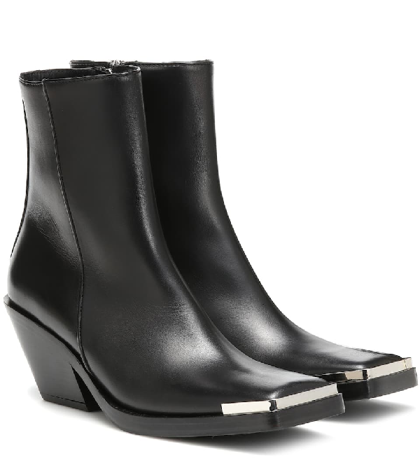 acne black ankle boots