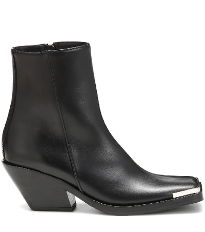 Shop Acne Studios Leather Ankle Boots In Black