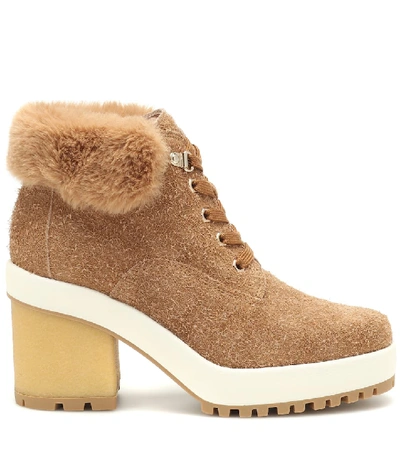 Shop Hogan Suede Ankle Boots In Brown