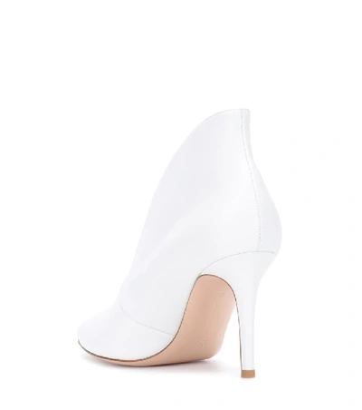 Shop Gianvito Rossi Vania 85 Leather Ankle Boots In White