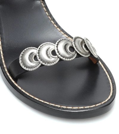 Shop Isabel Marant Jieva Embellished Leather Sandals In Black