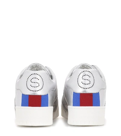 Shop Stella Mccartney Stella Faux Leather Sneakers In Silver