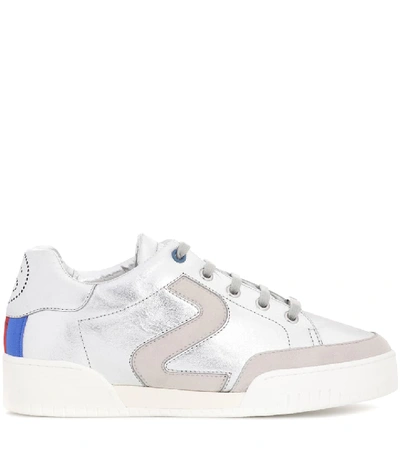 Shop Stella Mccartney Stella Faux Leather Sneakers In Silver