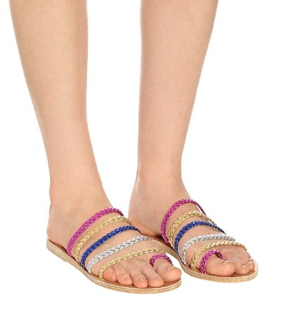 Shop Ancient Greek Sandals Niki Braids Leather Sandals In Multicoloured