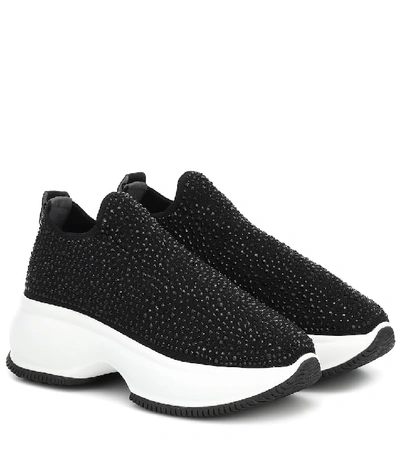 Shop Hogan Maxi I Active Embellished Sneakers In Black