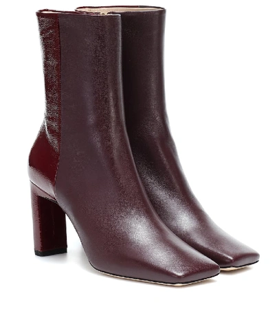 Shop Wandler Isa Leather Ankle Boots In Red