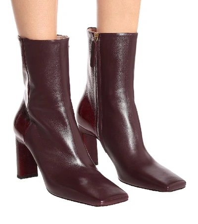 Shop Wandler Isa Leather Ankle Boots In Red
