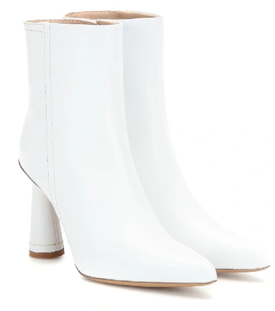 Shop Jacquemus Les Bottes Toula Leather Ankle Boots In White