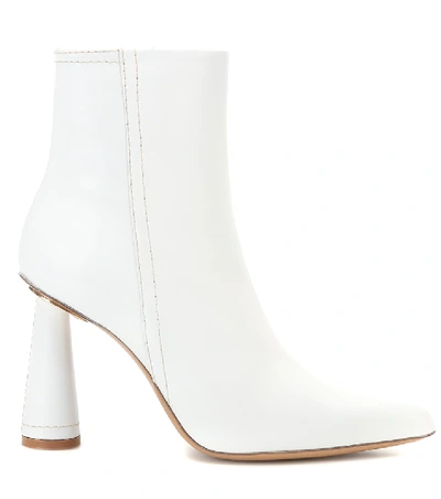 Shop Jacquemus Les Bottes Toula Leather Ankle Boots In White