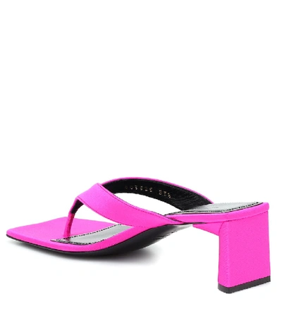 Shop Balenciaga Double Square Thong Sandals In Pink