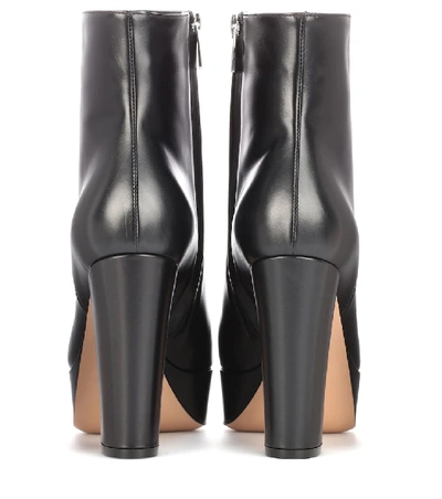 Shop Gianvito Rossi Temple Leather Platform Ankle Boots In Black