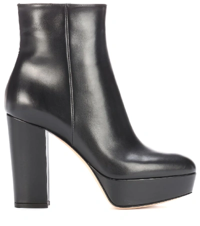 Shop Gianvito Rossi Temple Leather Platform Ankle Boots In Black