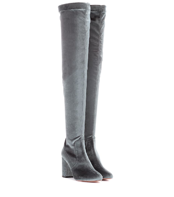 aquazzura velvet boots