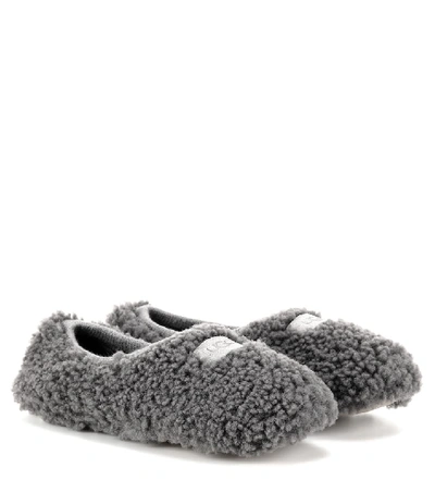 Shop Ugg Birche Shearling Slippers In Grey