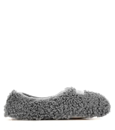 Shop Ugg Birche Shearling Slippers In Grey